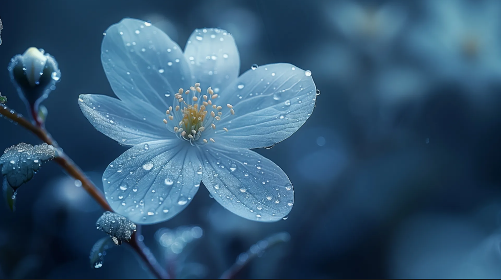 蓝色 鲜花 景深 电脑壁纸 4K壁纸